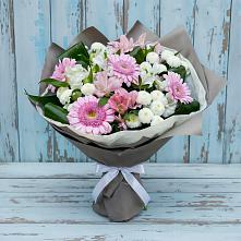 Букет цветов из:  Герберы, Альстромерии и Хризантемы в Ростовe-на-Донy