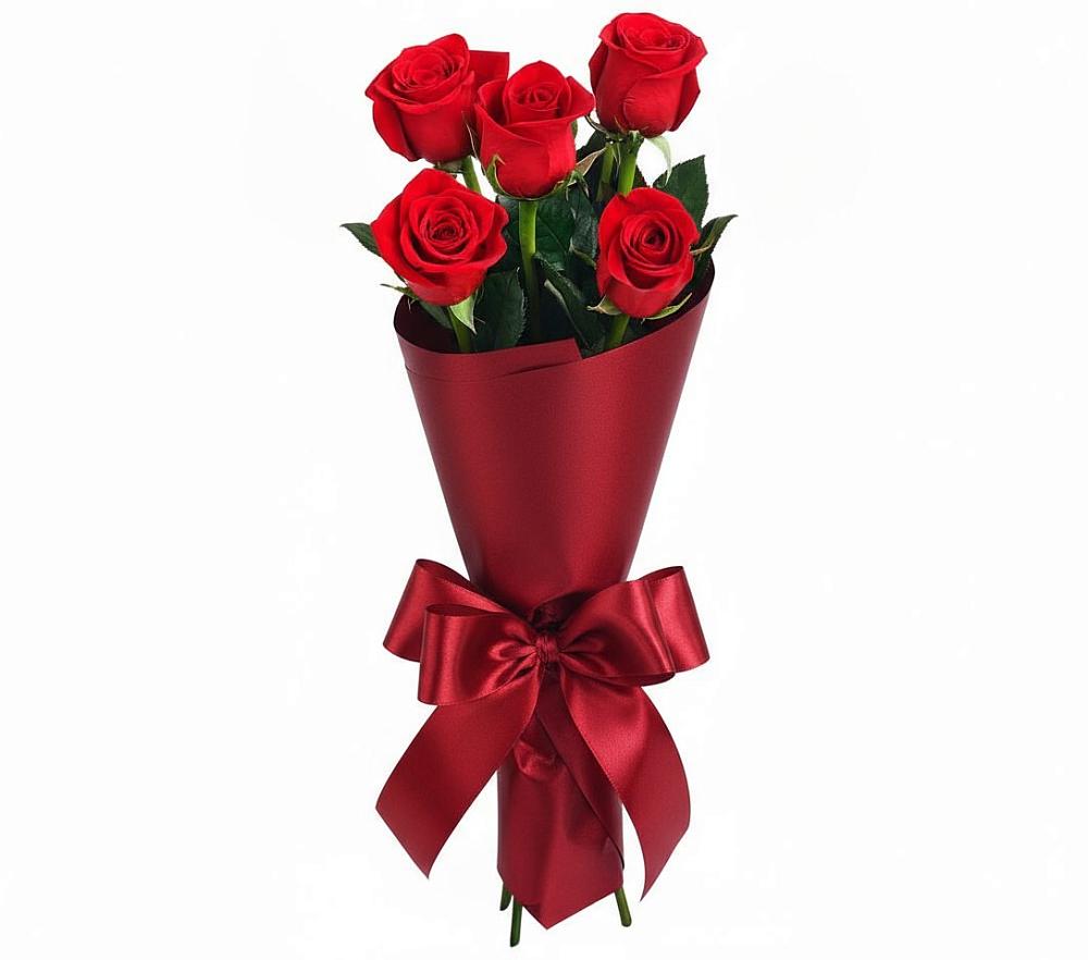 Букет 5 Красных роз Эдлесс Лав в Ростовe-на-Донy