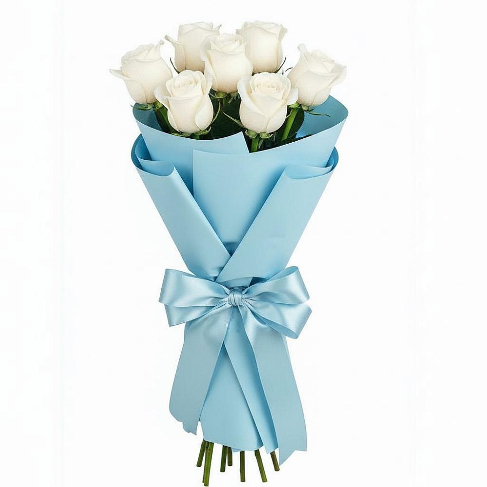 Букет 7 белых роз Проуд в Ростовe-на-Донy