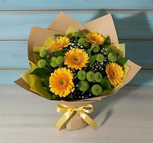 Букет цветов из:  Герберы и Хризантемы в Ростовe-на-Донy