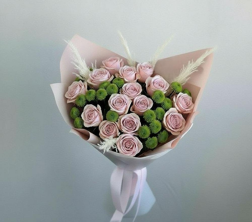 Букет цветов из: Розы и Хризантемы в Ростовe-на-Донy