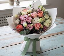 Букет цветов из:  Розы, Лизиантусы и Гвоздики #REPLACE_PRED# Ростовe-на-Донy