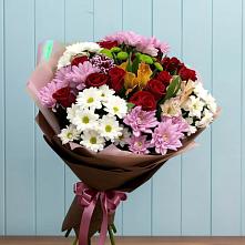 Букет цветов из:  Розы, Хризантемы и Альстромерии в Ростовe-на-Донy
