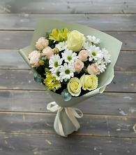 Букет цветов из:  Альстромерии, Розы и Хризантемы в Ростовe-на-Донy
