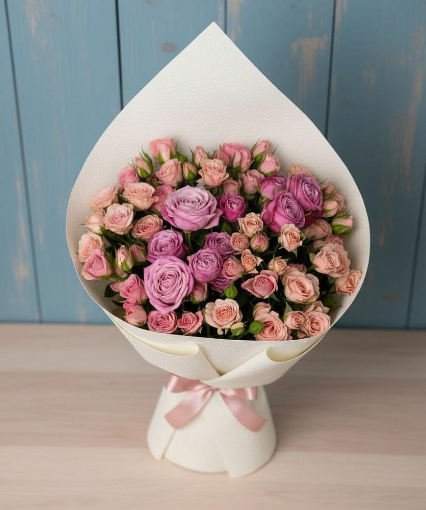 Букет Нежная розовость в Ростовe-на-Донy Букет цветов из: Розы в Ростовe-на-Донy